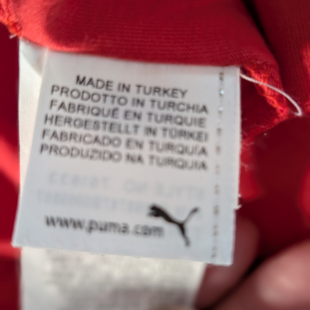 Puma Red Men's Short Sleeve Graphic Tee with Italian Stripe - Picture 16 of 16